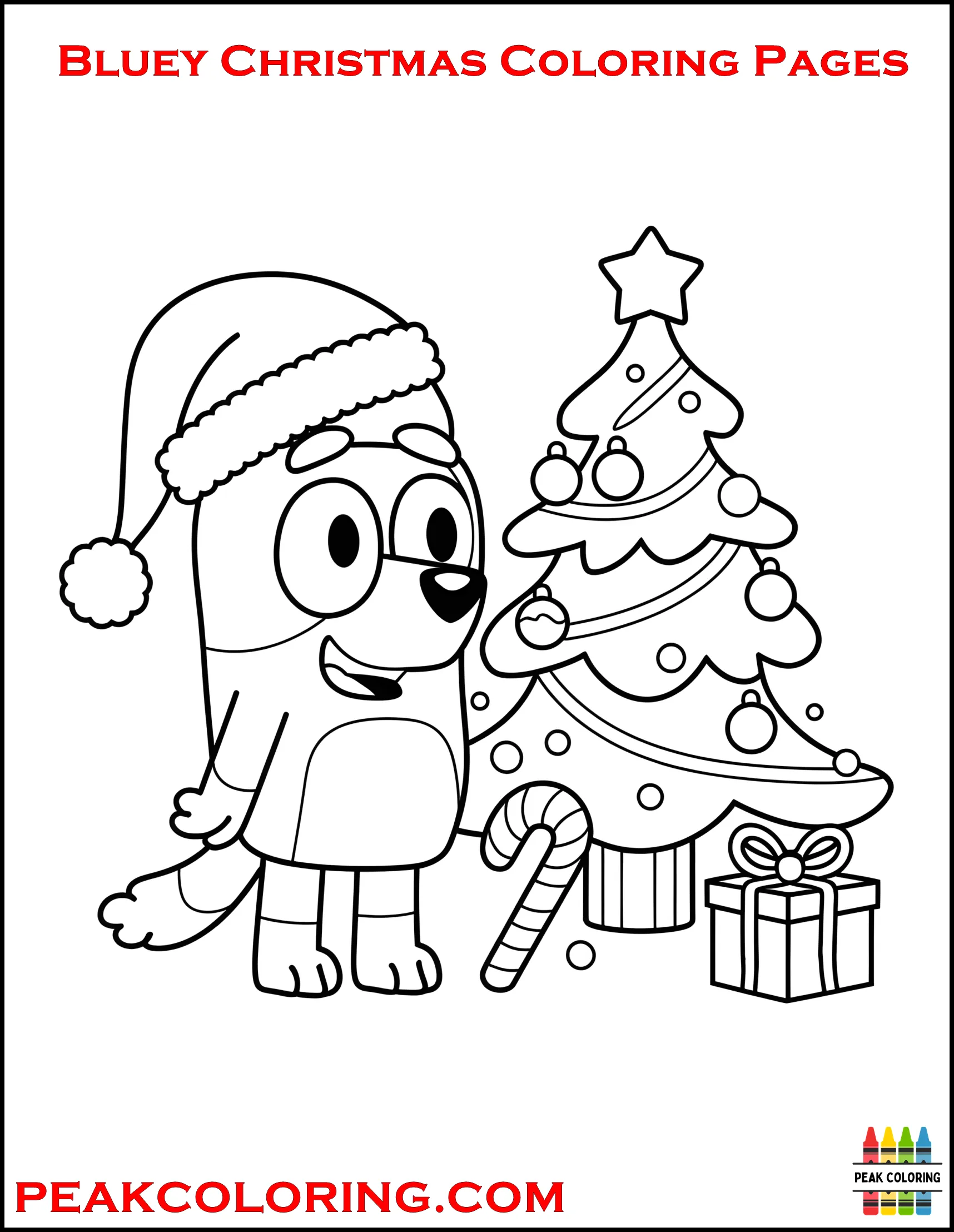 Bluey Christmas Coloring Pages Printable Free **2025 