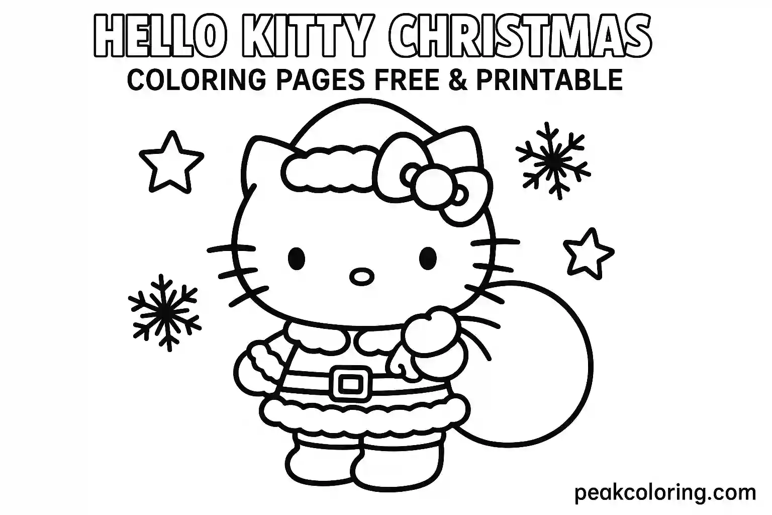Hello Kitty Christmas Coloring Pages | Free & Printable PDFs 2025 